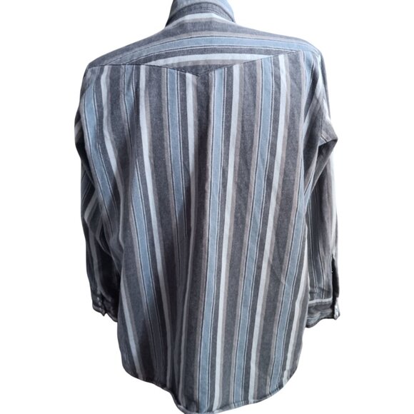 Vintage XL Western Flannel Shirt Saddle King Key Cowboy Skater 1990's All Cotton - Picture 4 of 5